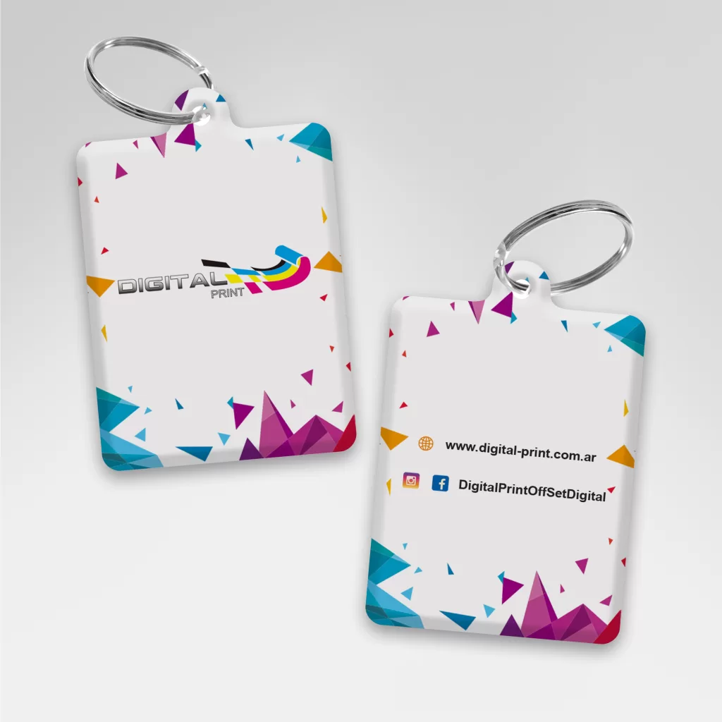 llavero rectangular polímero Llavero sublimado personalizado doble faz para souvenirs